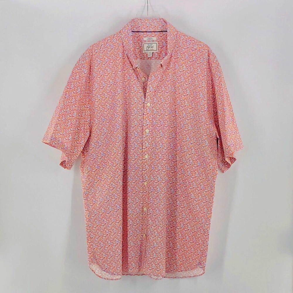 Jos. A. Bank Pink Short-Sleeve Button-Down with Micro Pattern